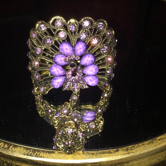 Peacock bangle/ring bracelet - Picture 6 of 7